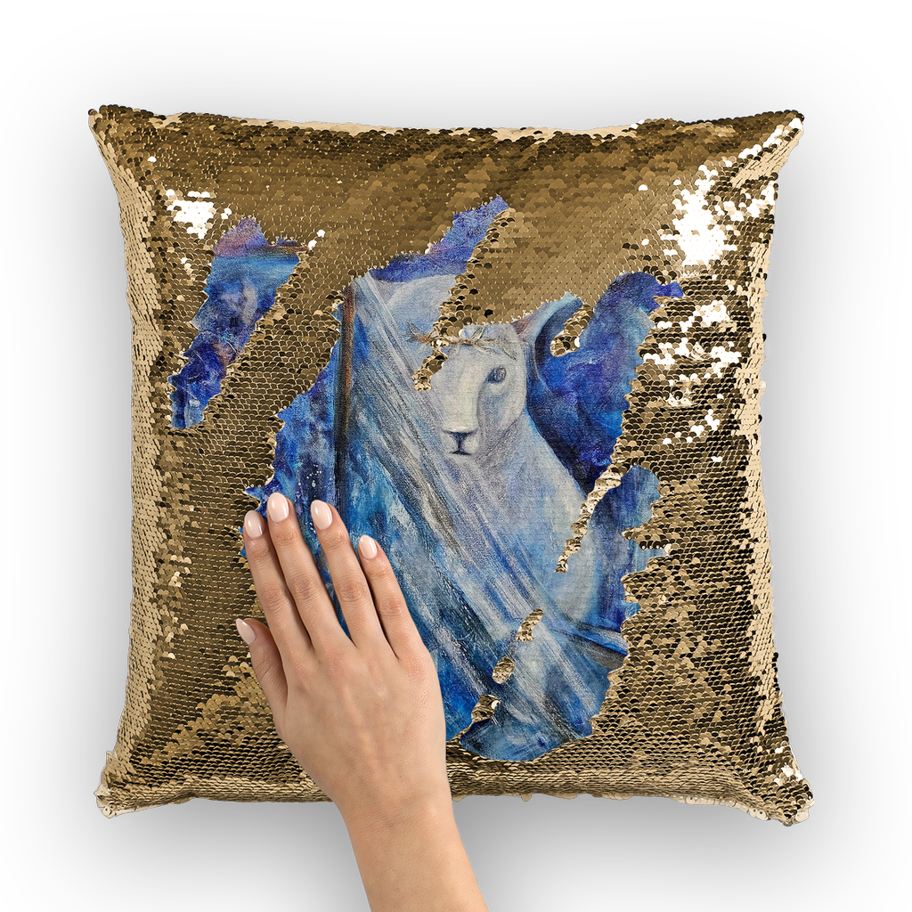 Lamb of God Sequin Cushion Cover