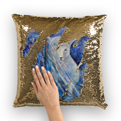 Lamb of God Sequin Cushion Cover