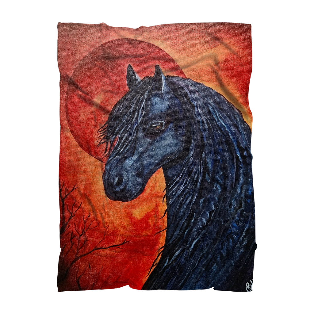 Black Horse Premium Sublimation Adult Blanket