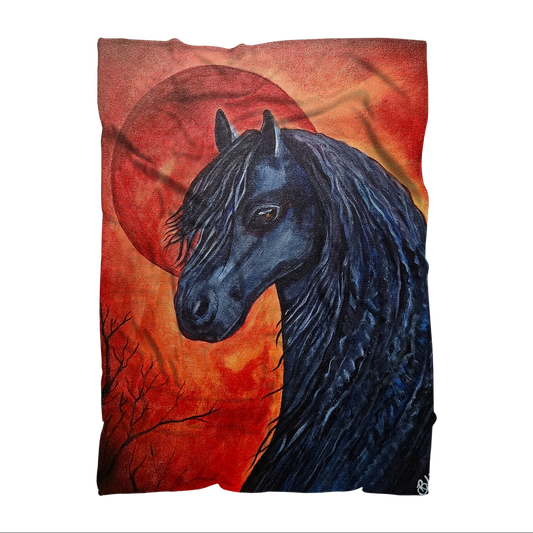 Black Horse Premium Sublimation Adult Blanket