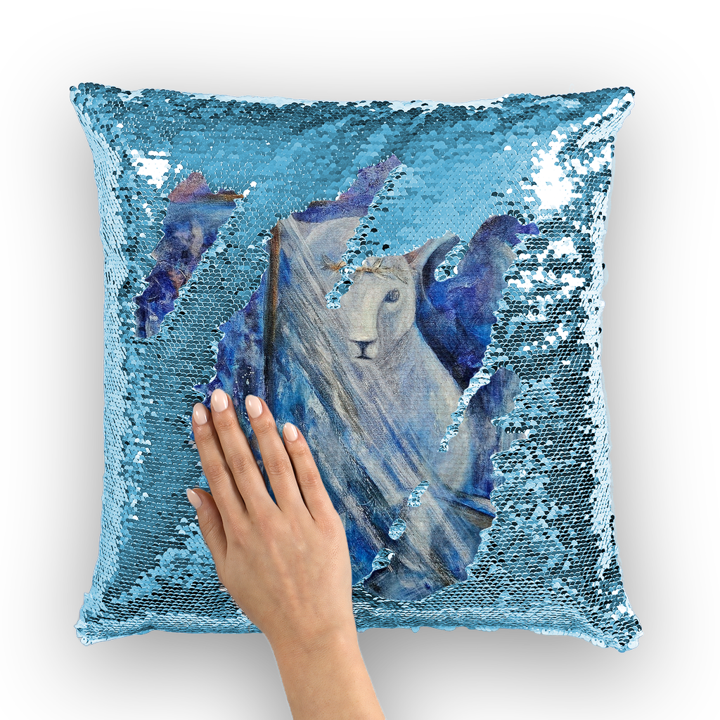 Lamb of God Sequin Cushion Cover