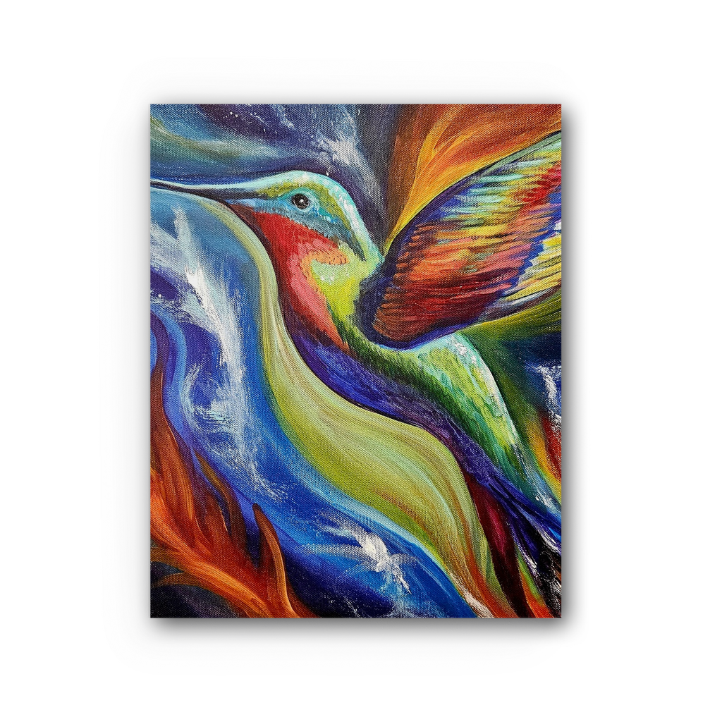 Humming Bird Premium Stretched Canvas