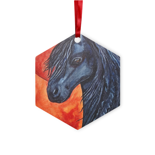 Black Horse Metal Hanging Ornament