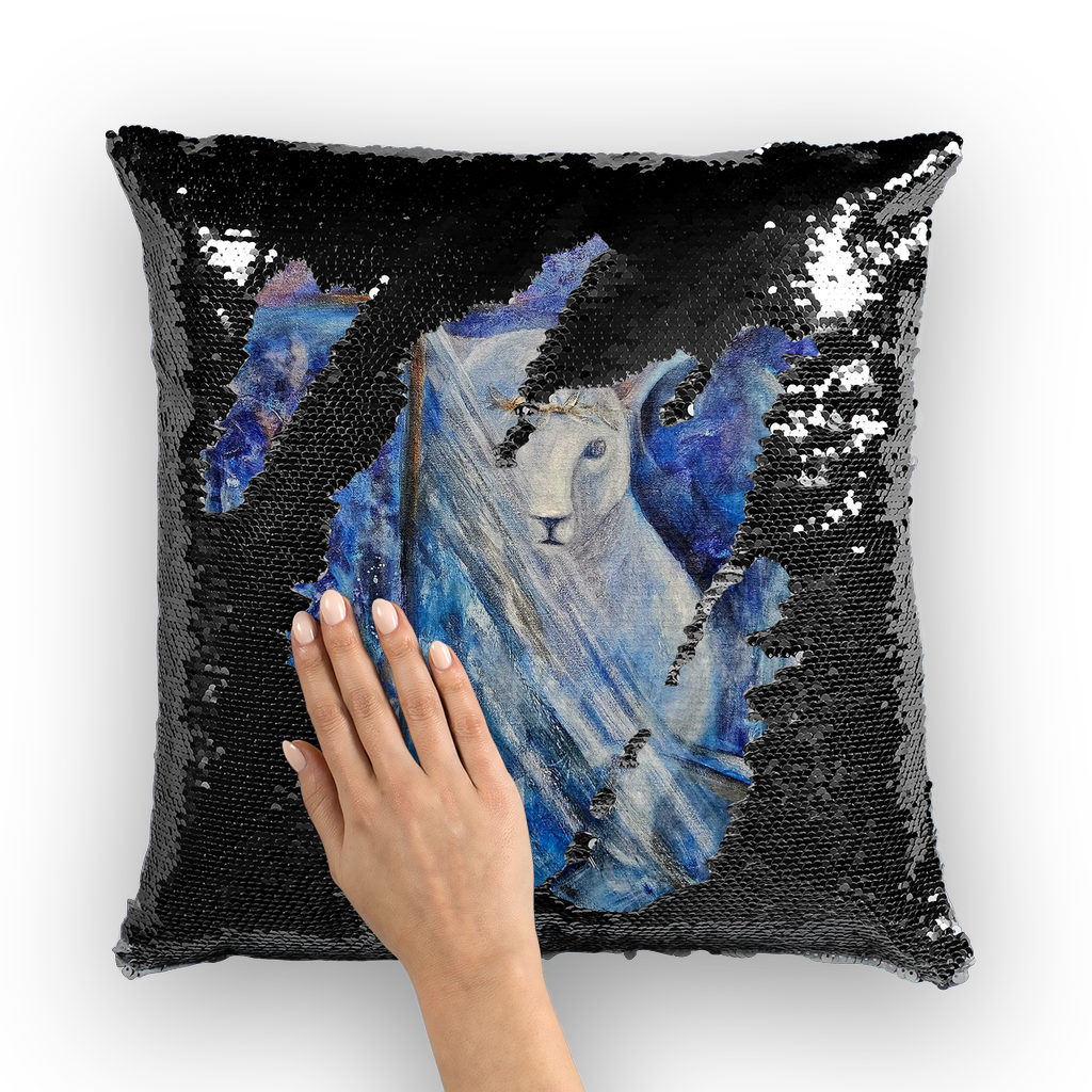 Lamb of God Sequin Cushion Cover