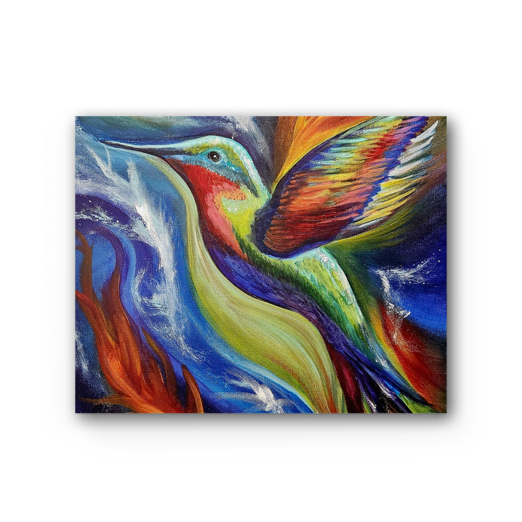 Humming Bird Premium Stretched Canvas