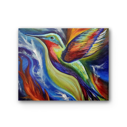 Humming Bird Premium Stretched Canvas